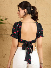 Berrylush Women Conversational Printed Crop Top