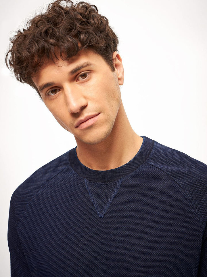 THE BEAR HOUSE Men Crew Neck Self-Design Pullover Sweater