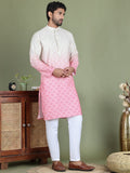 Jompers Geometric Printed Band Collar Straight Kurta With Trouser