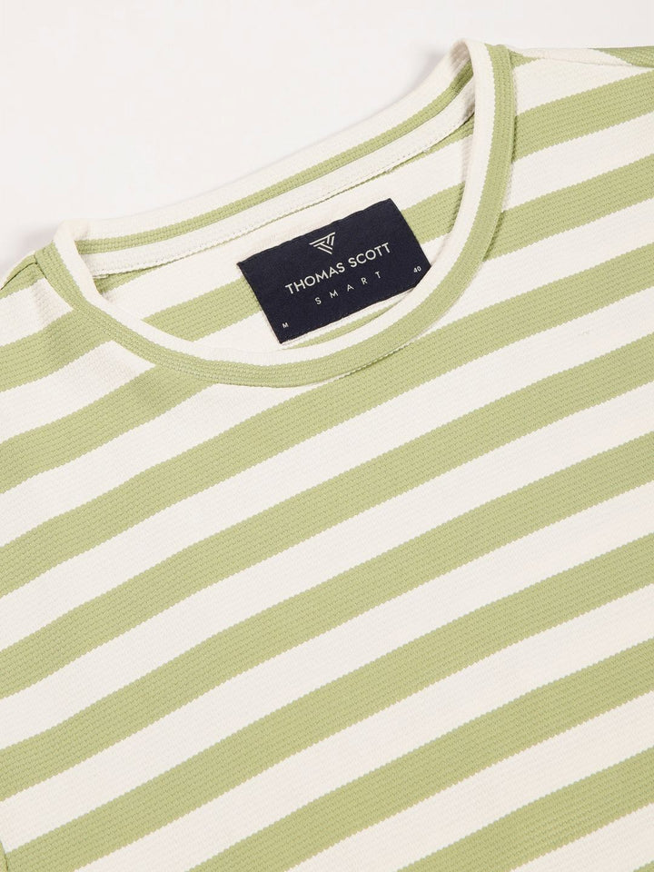 Thomas Scott Men Anti Odour Striped Round Neck T-shirt