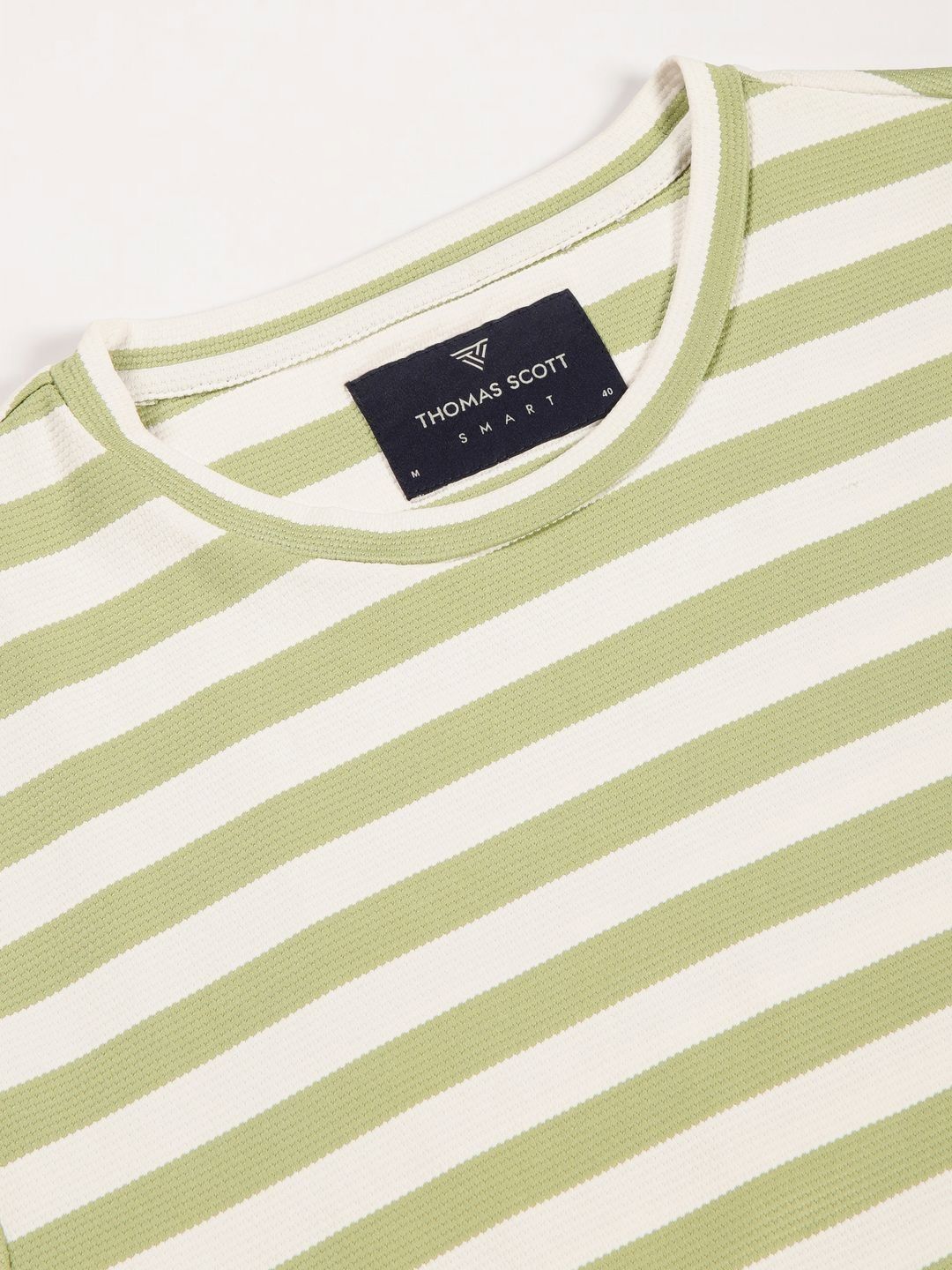 Thomas Scott Men Anti Odour Striped Round Neck T-shirt