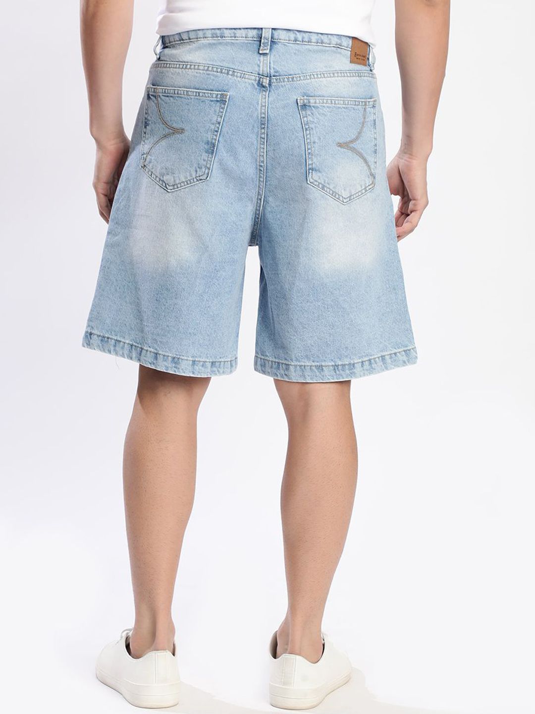 Bene Kleed Men Baggy Fit Distressed Denim Shorts