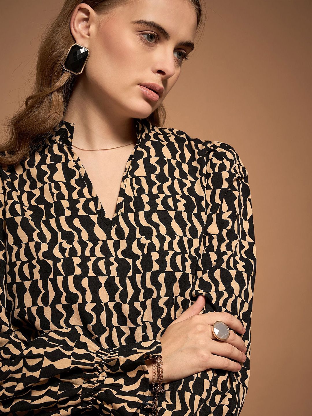 Berrylush Print Bishop Sleeves Top