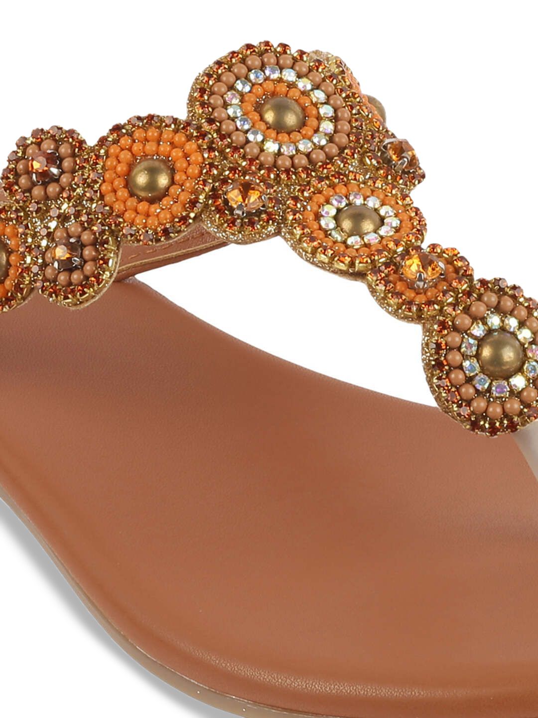 Metro Embellished T-Strap Flats
