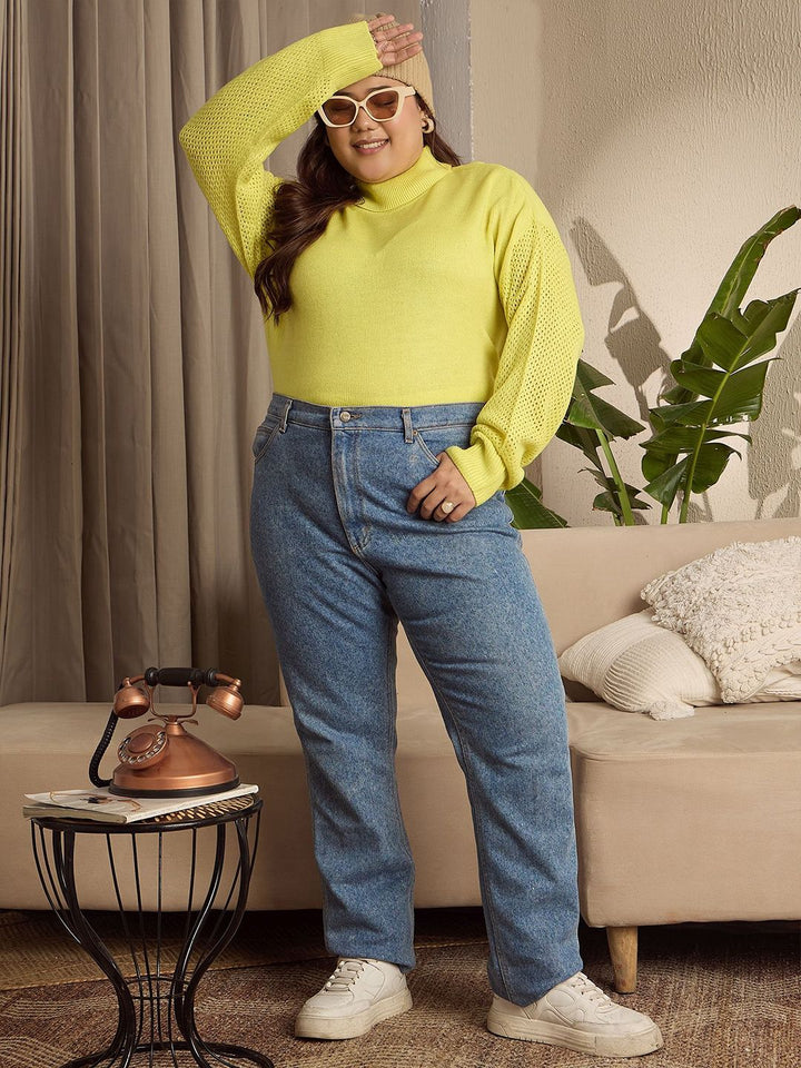 Berrylush Curve Women Plus Size Turtle Neck Pullover Sweater