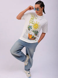 The Indian Garage Co Men Typography Printed Round Neck Cotton Oversized T-Shirt