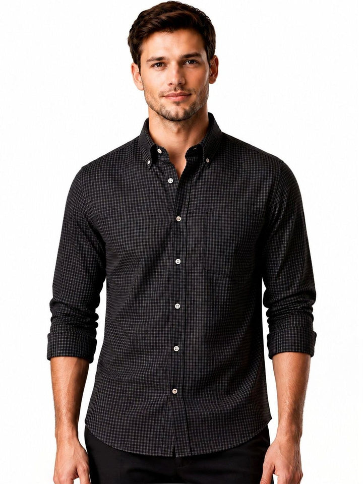 ADRO Men Standard Micro Checks Checked Semiformal Shirt