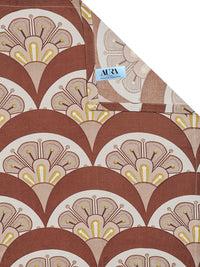 Aura Coklat & Kuning Bunga Bercetak Set Cadar King Double 300 TC-2.50 m X 2.25 m