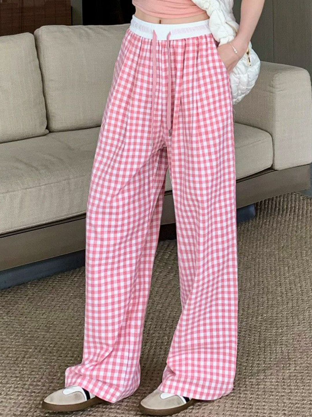 DressBerry Women Checked Trousers