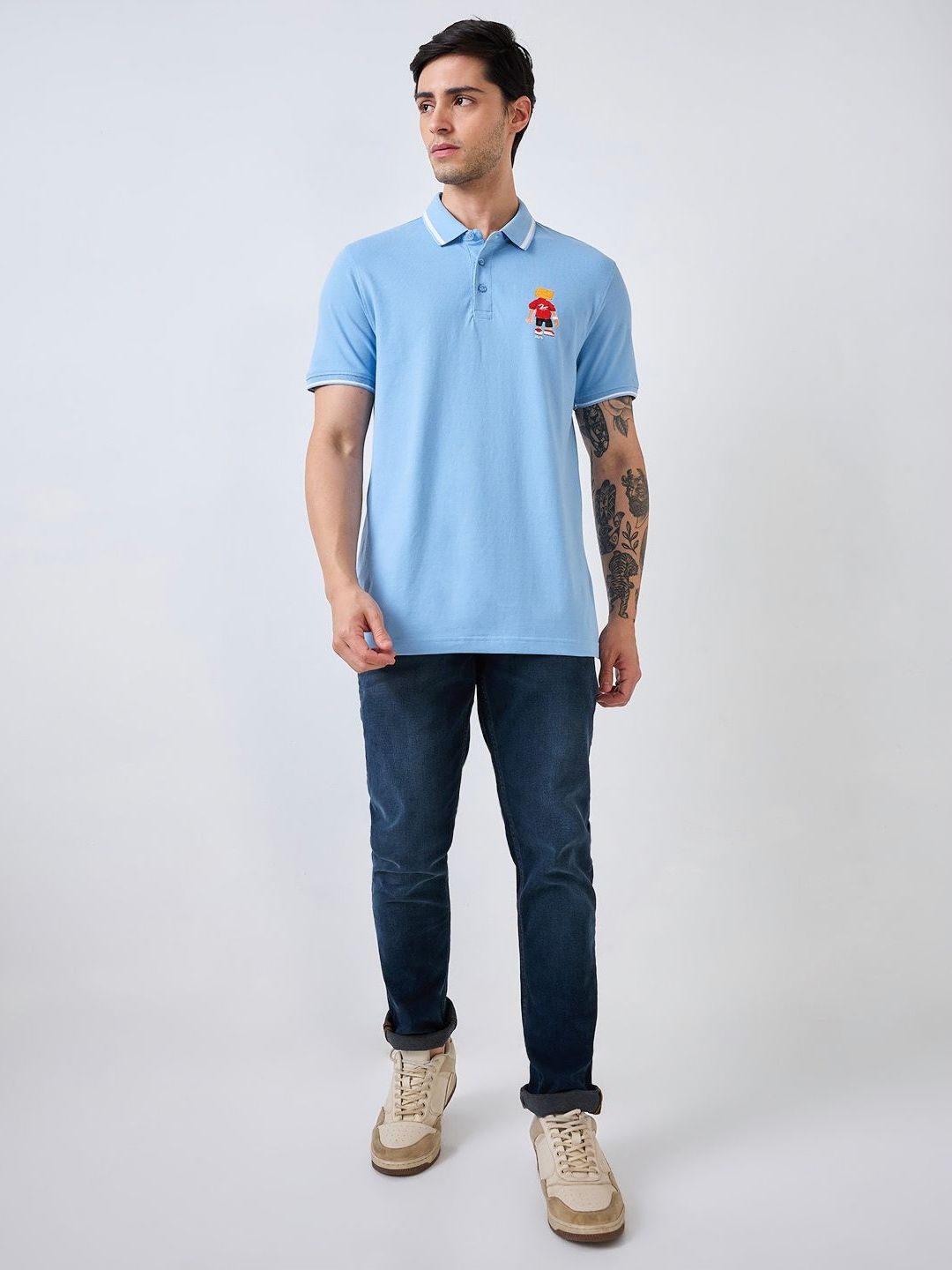 SPYKAR Men Polo Collar Solid Cotton Slim Fit T-shirt