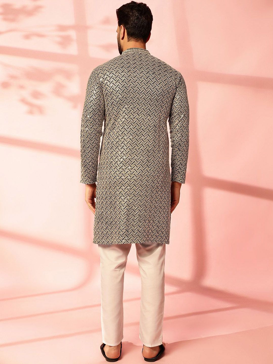 Anouk Men Embroidered Regular Thread Work Pure Cotton Kurta with Pyjamas