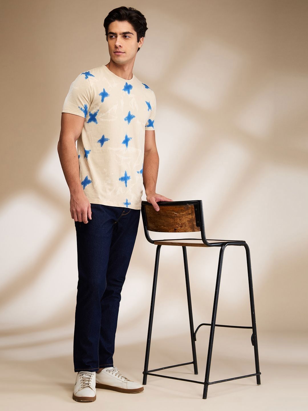Being Human Men Conversational Printed Round Neck Cotton T-shirt