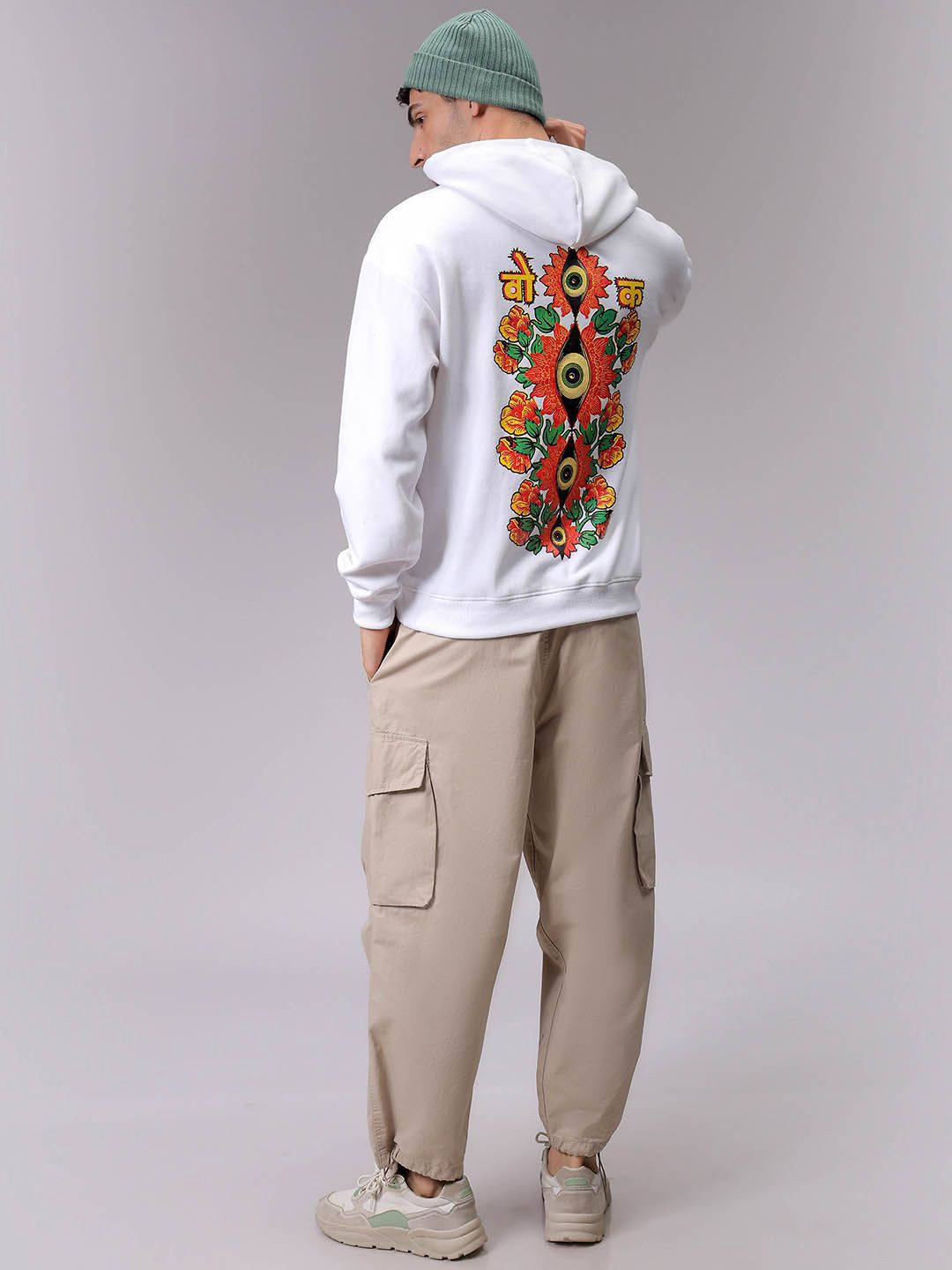 The Indian Garage Co Men Printed Hooded Sweatshirt
