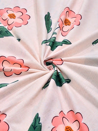 KLOTTHE Pink Floral Printed 300 TC King Bedsheets