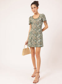 DressBerry Pretty & Polished Tropical Printed A-Line Mini Dress
