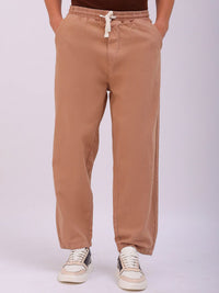 The Indian Garage Co Men Baggy Fit Cotton Elasticated Waist Jeans