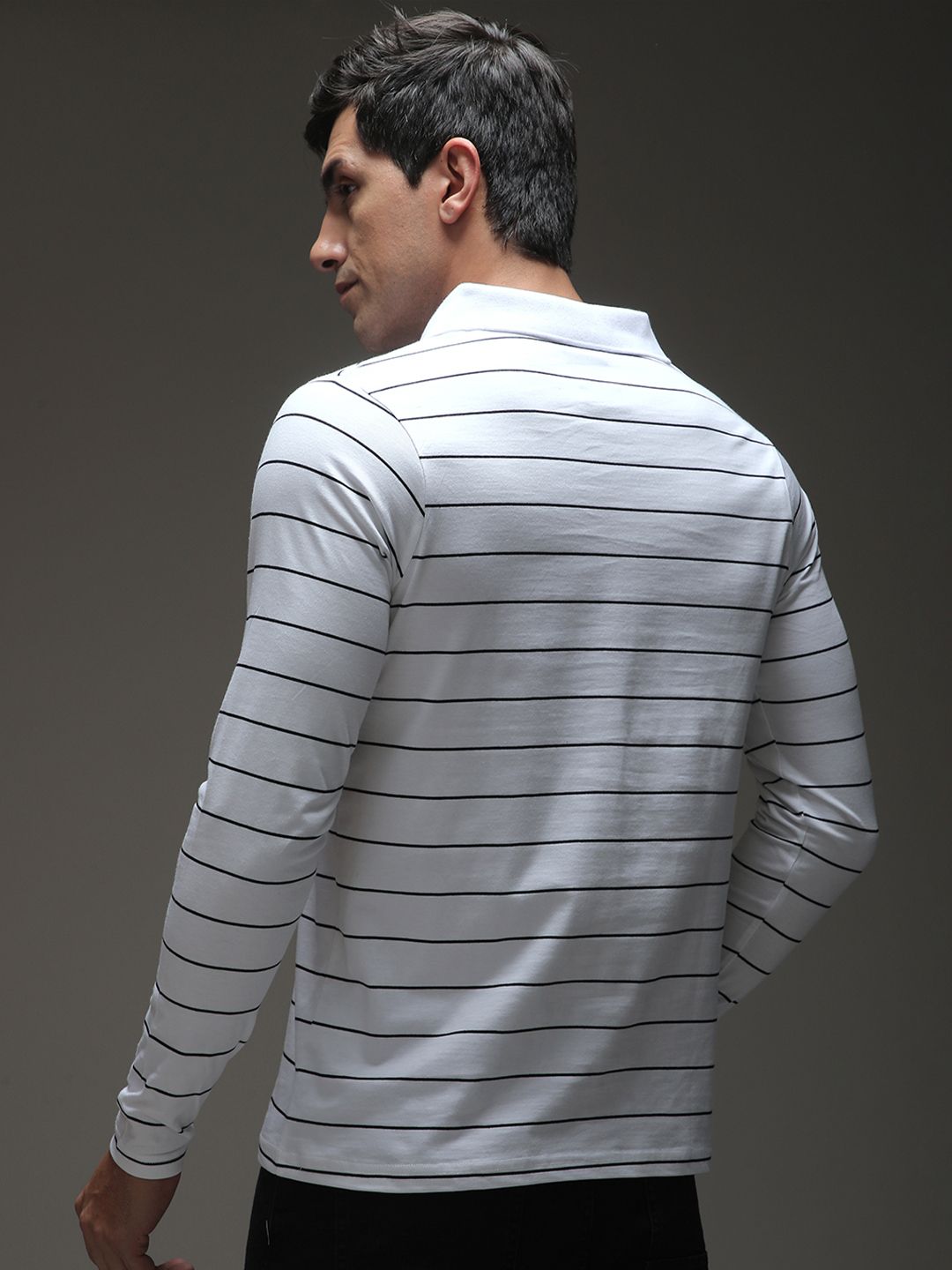 DILLINGER Men Regular Long Sleeve Polo Striped Tshirt