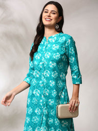 Anouk Floral Printed Regular Straight Kurta with Trousers