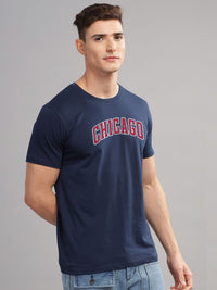 ADRO Men Typography Printed Applique T-shirt