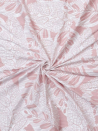 Monte Carlo Peach-Coloured & White Floral Printed 130 TC King Bedsheet Set 2.75 m x 2.75 m