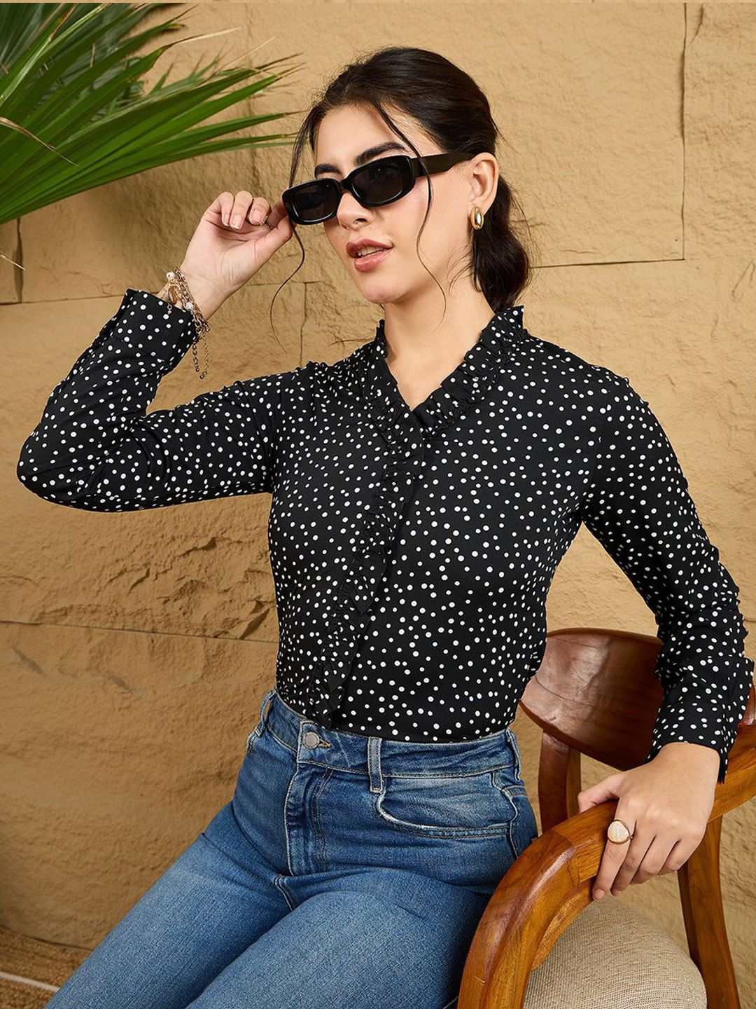 Berrylush Women Polka Dot Printed Top