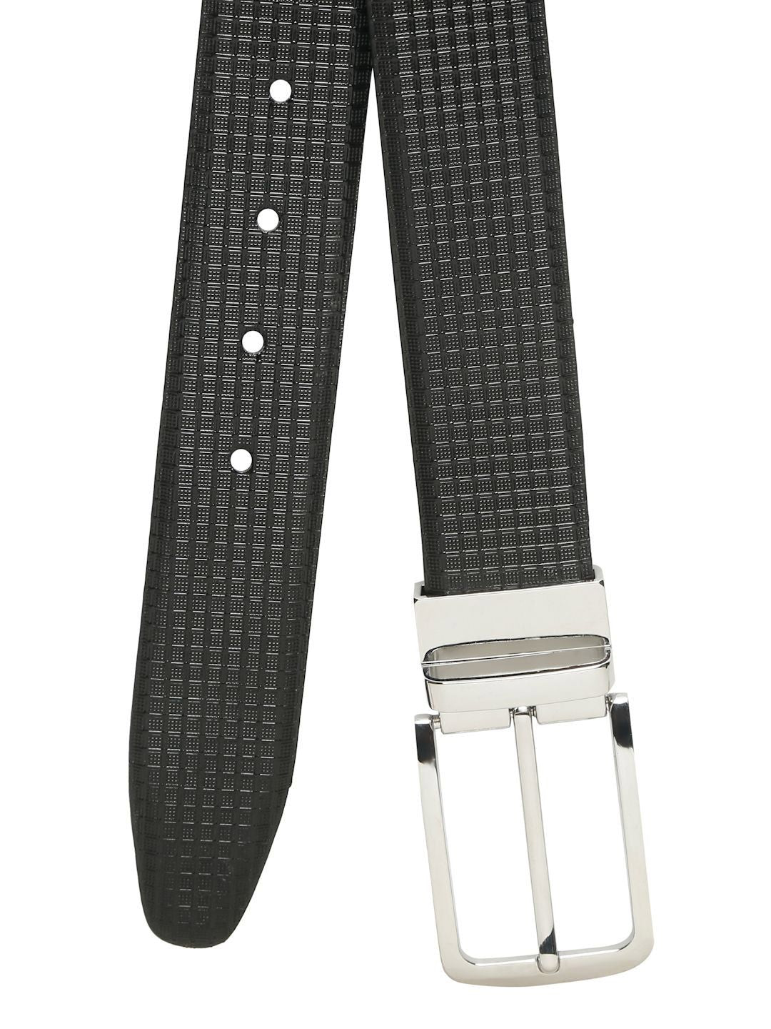 Teakwood Leathers Men Textured Leather Reversible Formal Belt