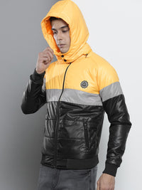 The Indian Garage Co Men Slim Fit Biker Jacket with Detachable Hood