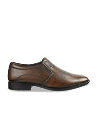 Metro Men Textured Leather Formal Slip-On Shoes