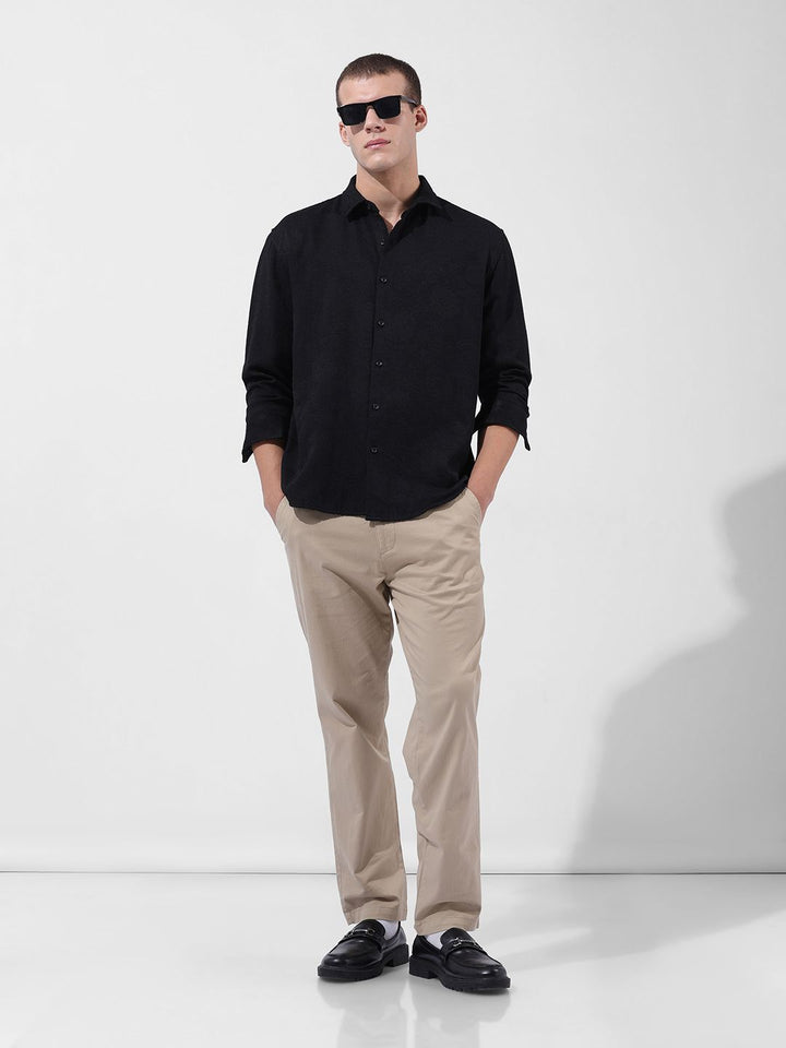 The Indian Garage Co Cutaway Collar Relaxed Fit Casual Shirt