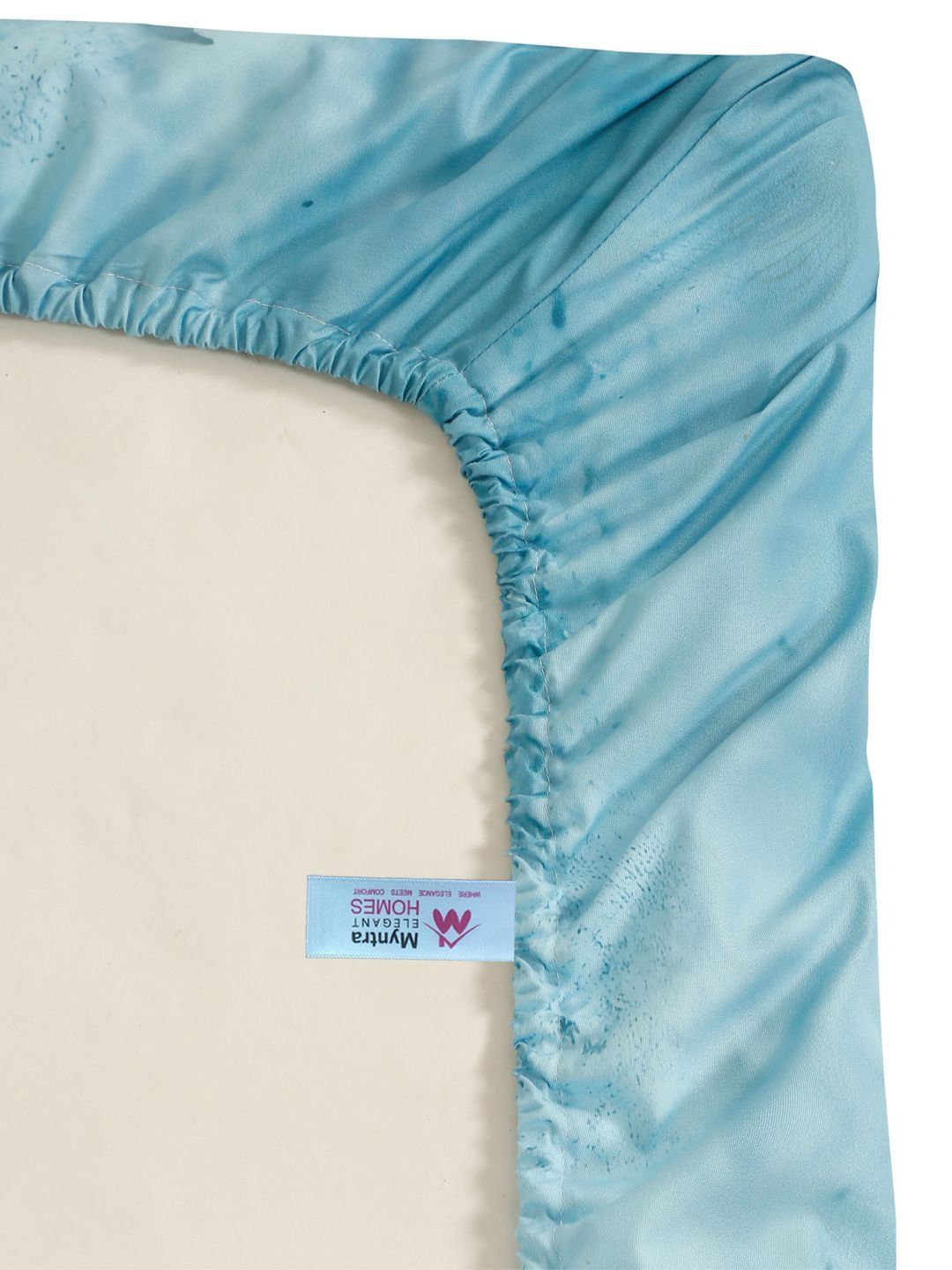 Myntra Elegant Homes Blue Floral 300 TC Cadar dengan 2 Sarung Bantal