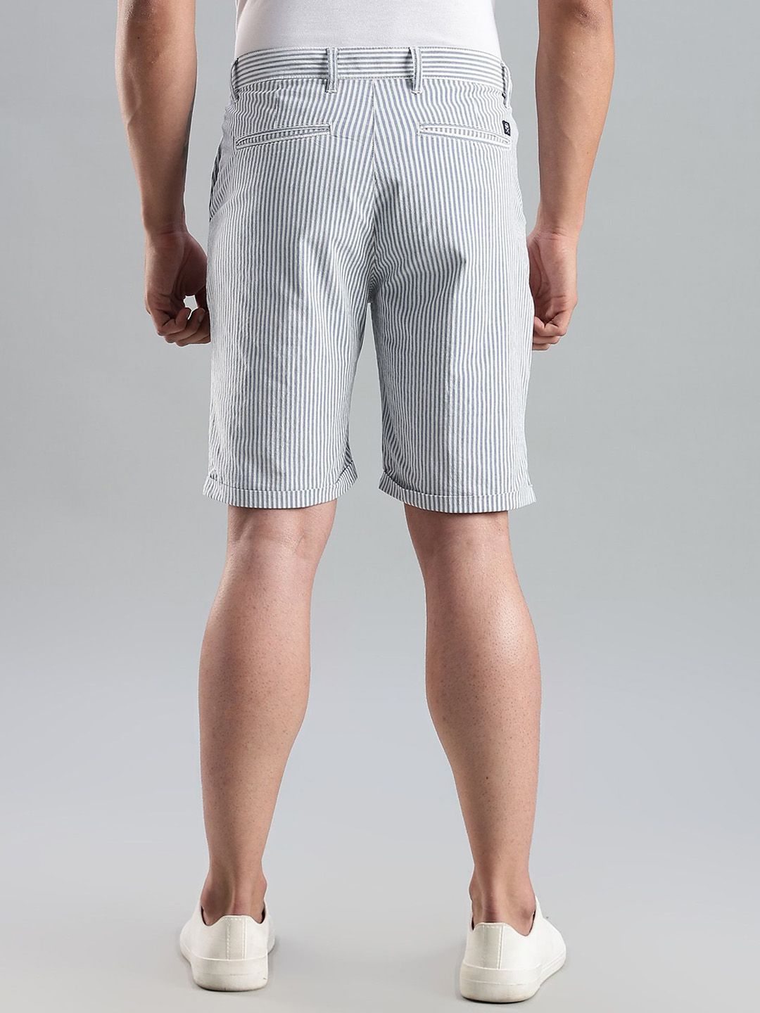 Thomas Scott Men Striped Mid-Rise Cotton Regular Shorts