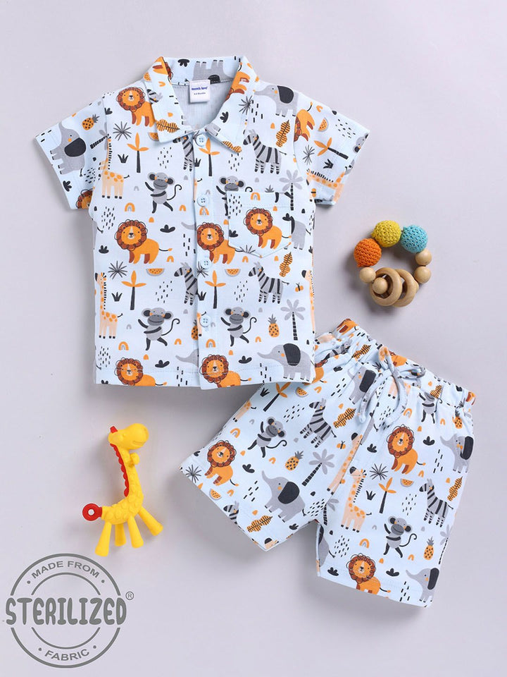 Moms Love Infant Boys Graphic Printed Pure Cotton Clothing Set