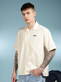 Eszett Finishing Line Printed Spread Collar Oversized Linen Shirt