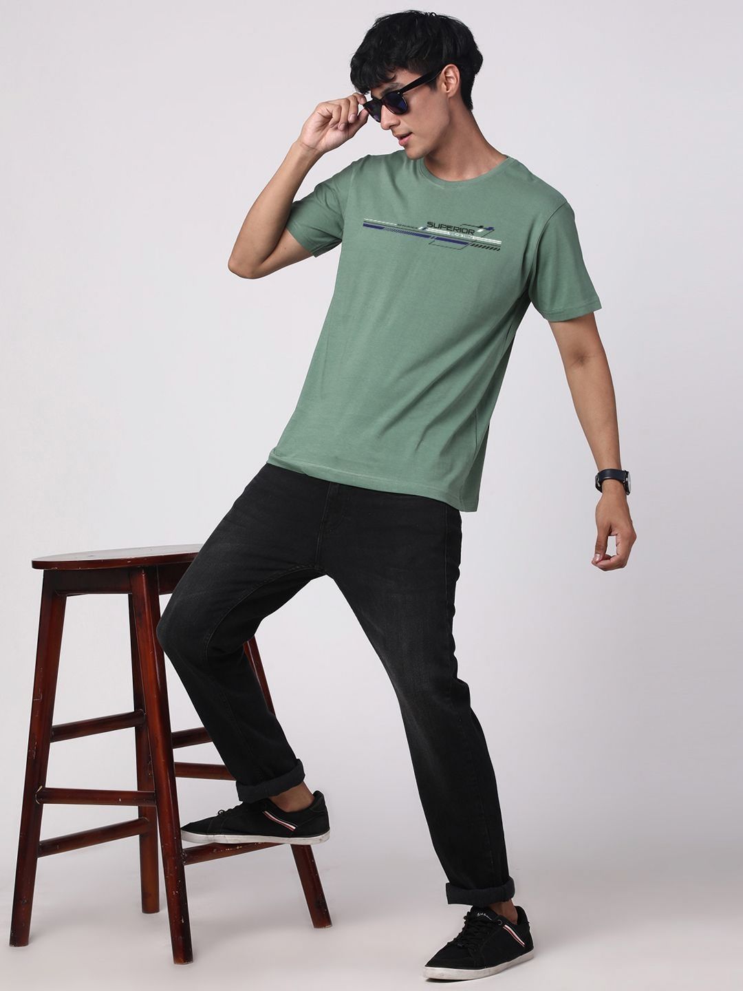 ADRO Men Graphic Printed Round Neck Cotton T-shirt