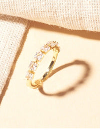 SALTY Gold Artificial-Stone Studded Ring For Women & Girls