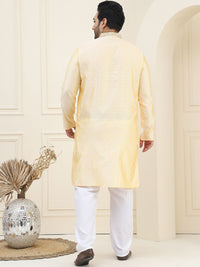 SOJANYA PLUS Woven Design Mandarin Collar Regular Straight Kurta with Pyjamas