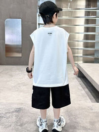 YK Boys Printed Round Neck Pure Cotton T-Shirt With Shorts
