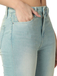 SPYKAR Women High-Rise Mildly Distressed Light Fade Jeans