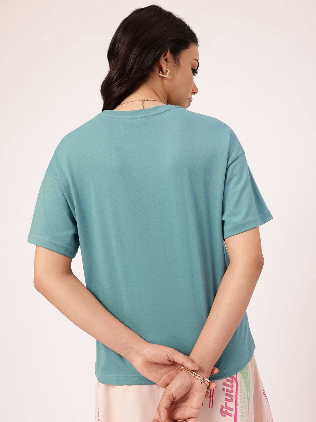 DressBerry Embracing-Serenity Slang Printed Drop-Shoulder Relaxed Tee