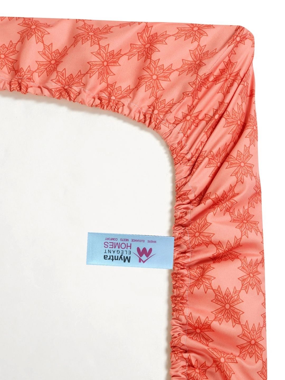Myntra Elegant Homes Rust & Pink Ethnic Motifs 400 TC King Bedsheet dengan 2 Sarung Bantal