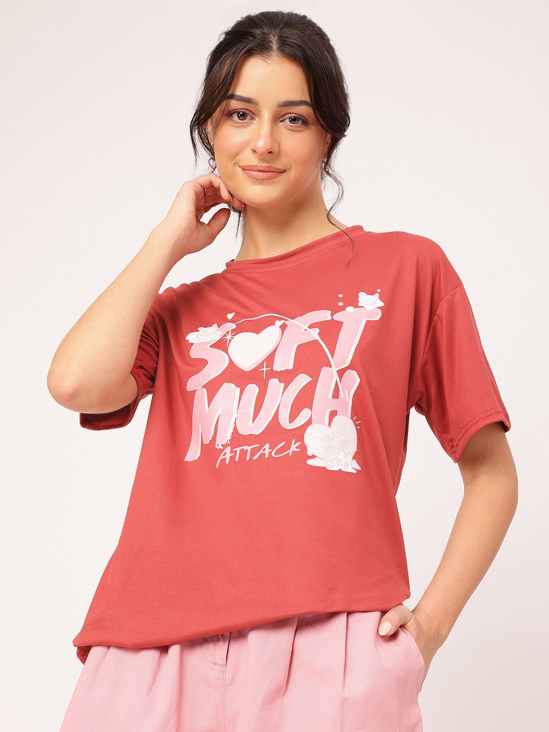 DressBerry Soft Streetwear Printed Relaxed Fit T-shirt