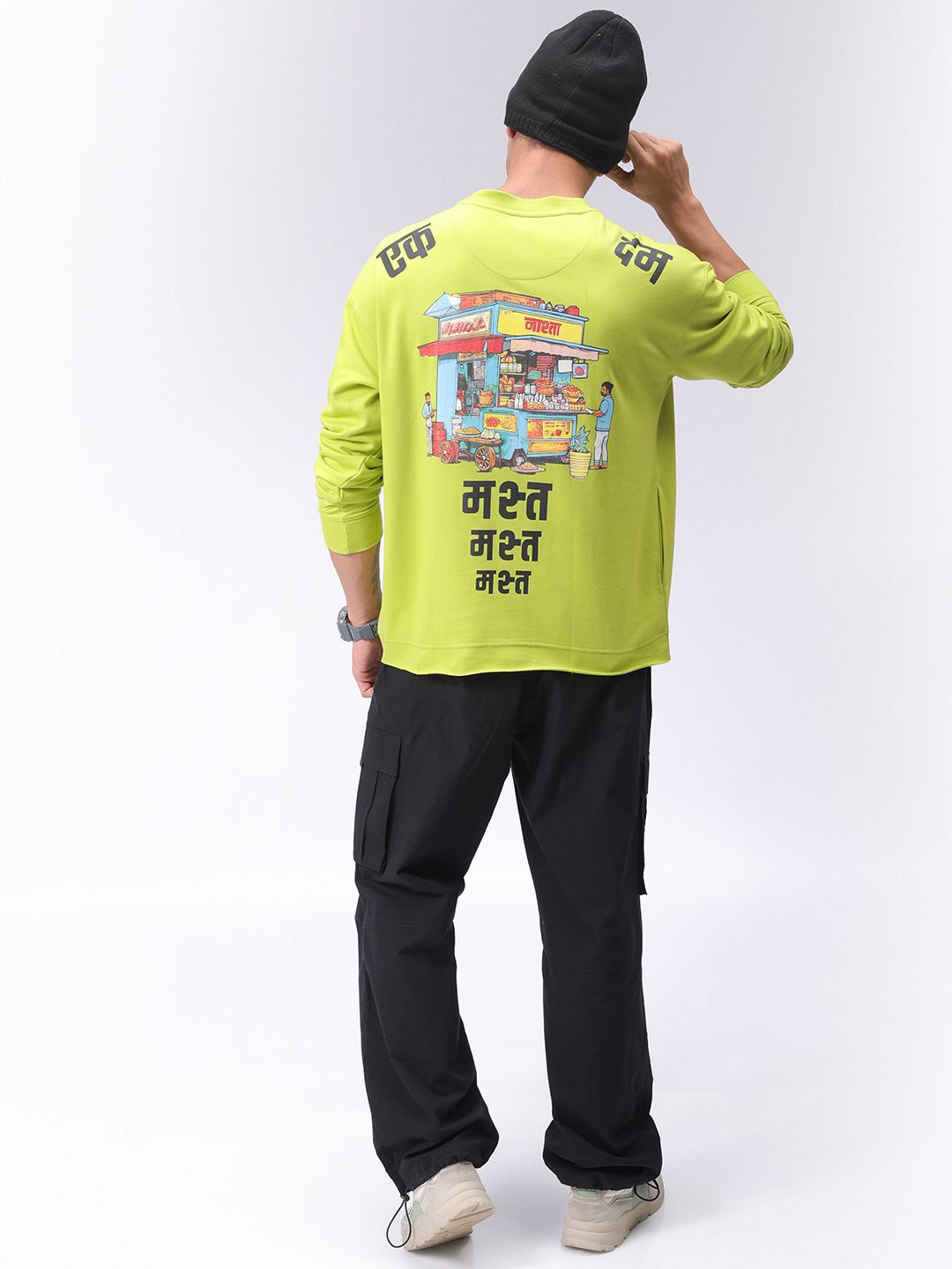 The Indian Garage Co Men Graphic Printed Round Neck Pullover Sweatshirt