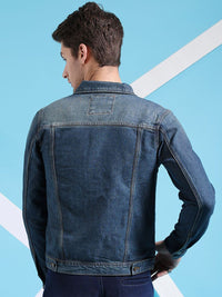 The Indian Garage Co Men Slim Fit Denim Trucker Jacket