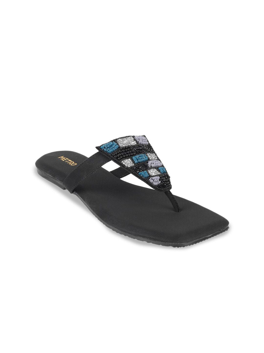 Metro Women  Embellished Open Toe Flats