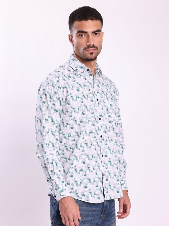 Bene Kleed Floral Printed Spread Collar Cotton Regular Fit Casual Shirt
