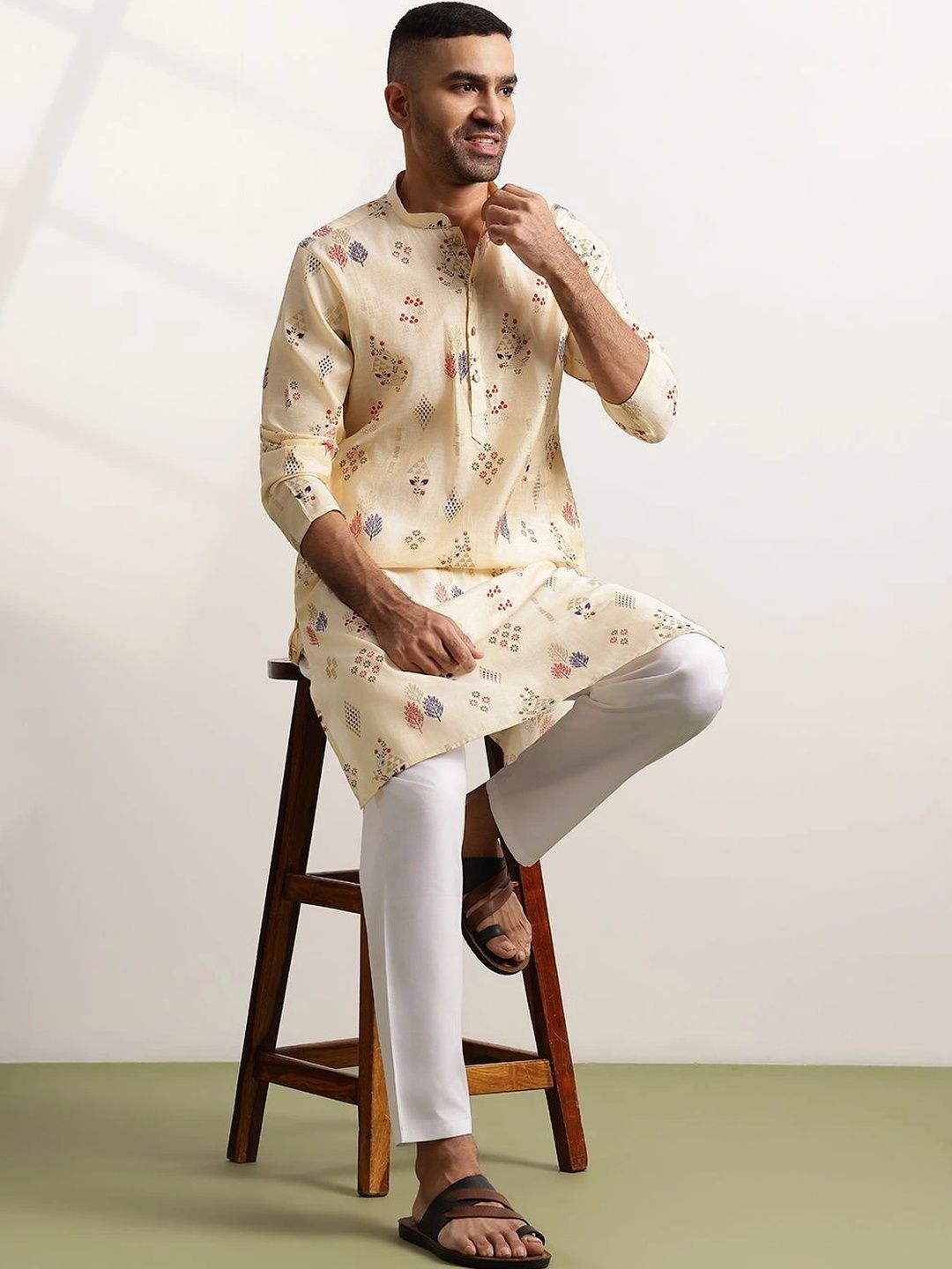 Anouk Men Ethnic Motifs Printed Regular Kurta with Trousers