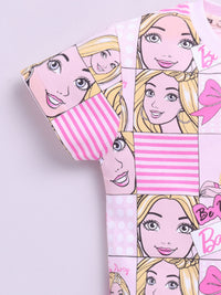 Happy Faces Kids Girls Barbie Printed Pure Cotton T-Shirt
