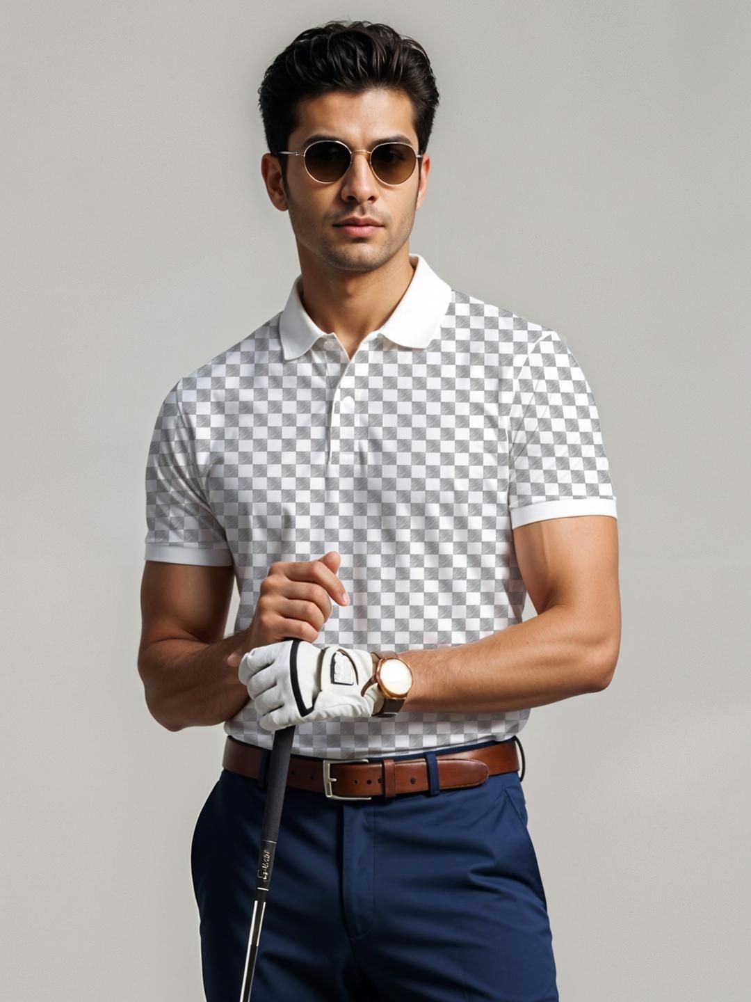 ADRO Men White Cotton Tshirts
