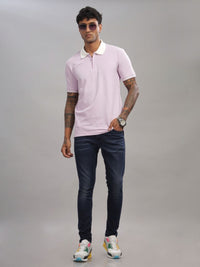 ADRO Men Solid Polo Collar Cotton T-Shirt