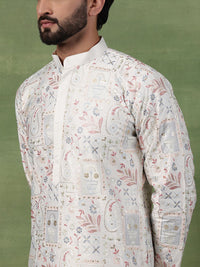 SOJANYA Men Embroidered Thread Work Kurta